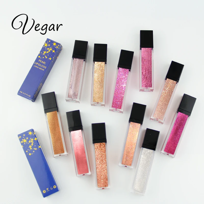 

11 Colors Private Label Lip gloss Make Your Own Logo glitter lip gloss