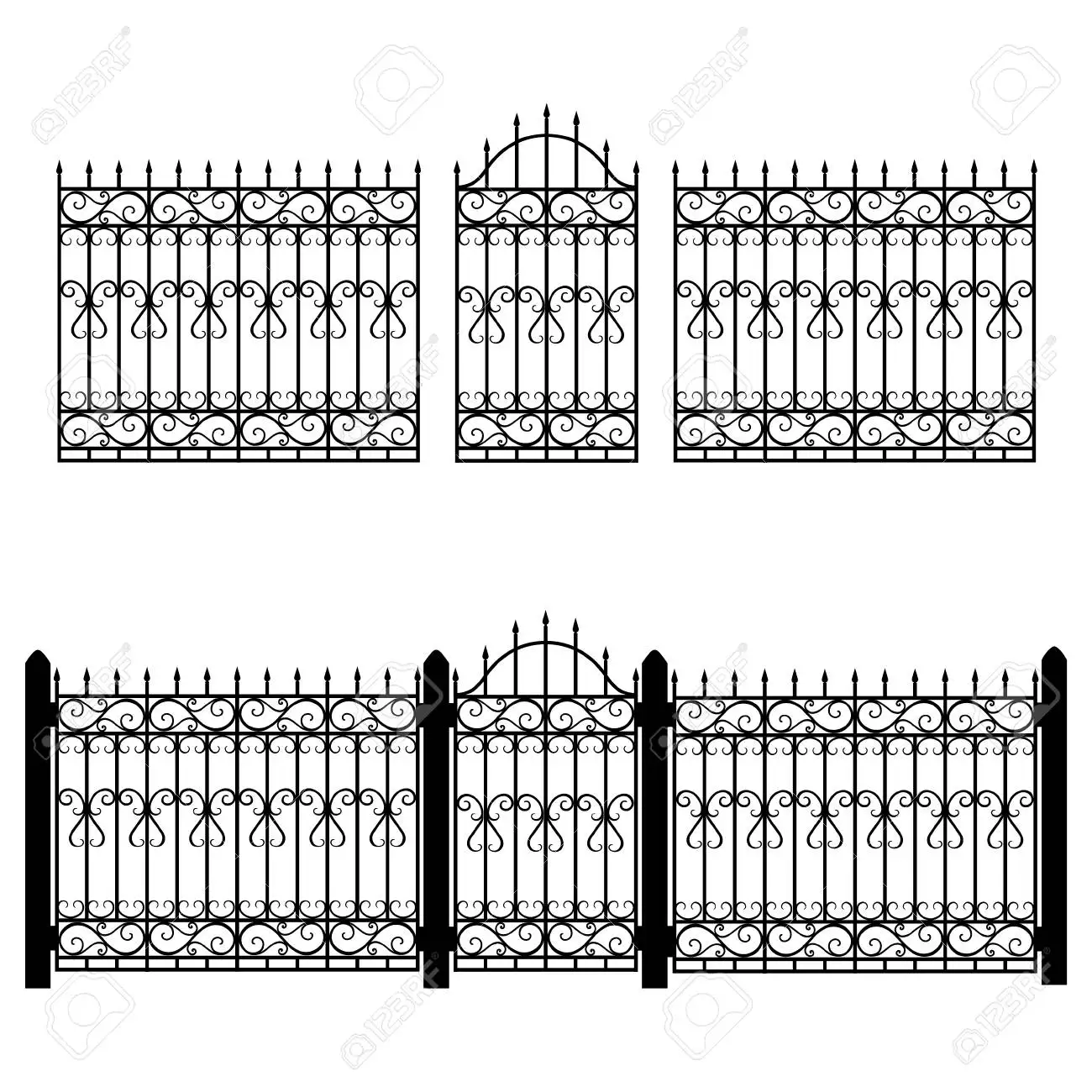 

Rust Treatment After Garden Decorative Black Iron Art Guarrail, Customized color