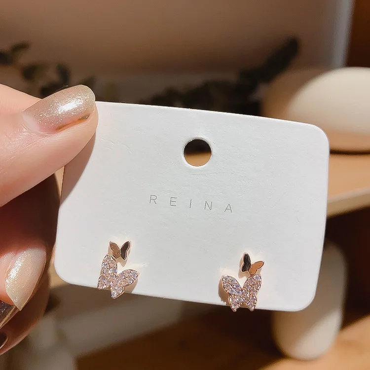 

fashion trendy jewelry rhinestone butterfly earrings 2020