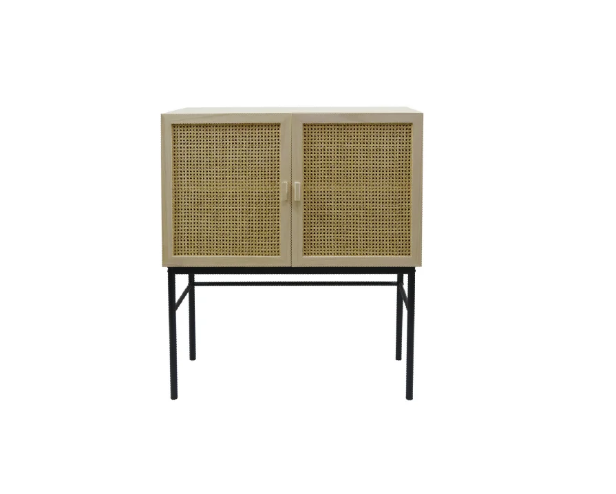 
Layered rattan storage cabinet 