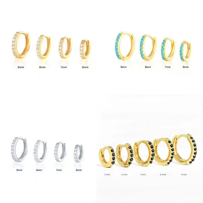 

Carline 2023 Fashionable 18K Gold Plated 925 Sterling Silver Zircon Huggie Hoop Jewelry earrings for women