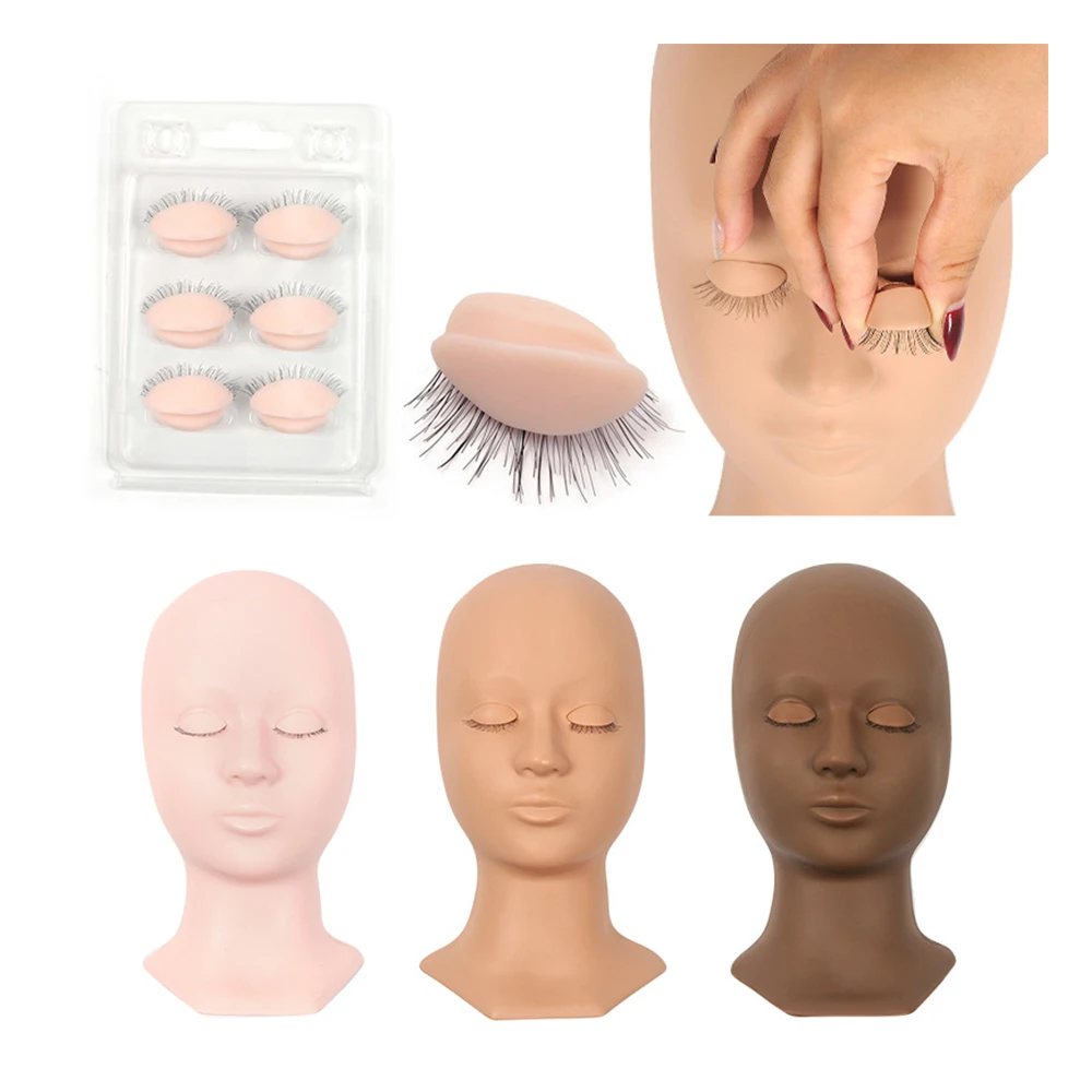 

Mannequin Training Head for Eyelash Extension Practice Kit With Removalable Eyelids Manikin Eyelas, 3 colors