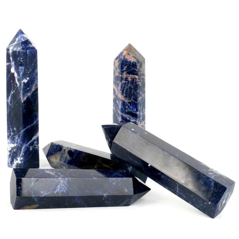 

Wholesale natural crystal point blue sodalite tower crystal tower