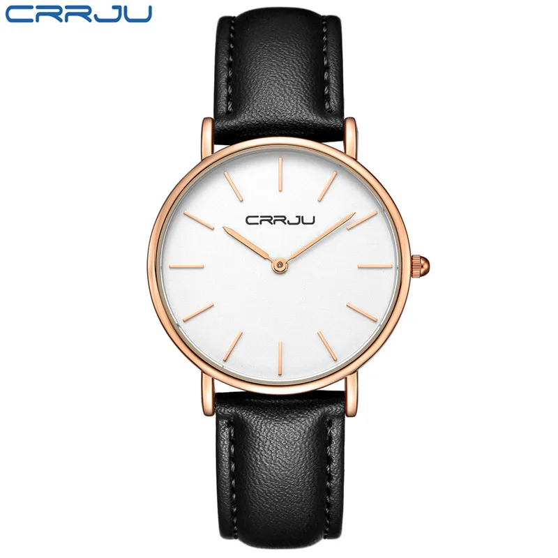 

CRRJU factory OEM brand your logo Luxury Rhinestone Women leather watch custom, 4 colors