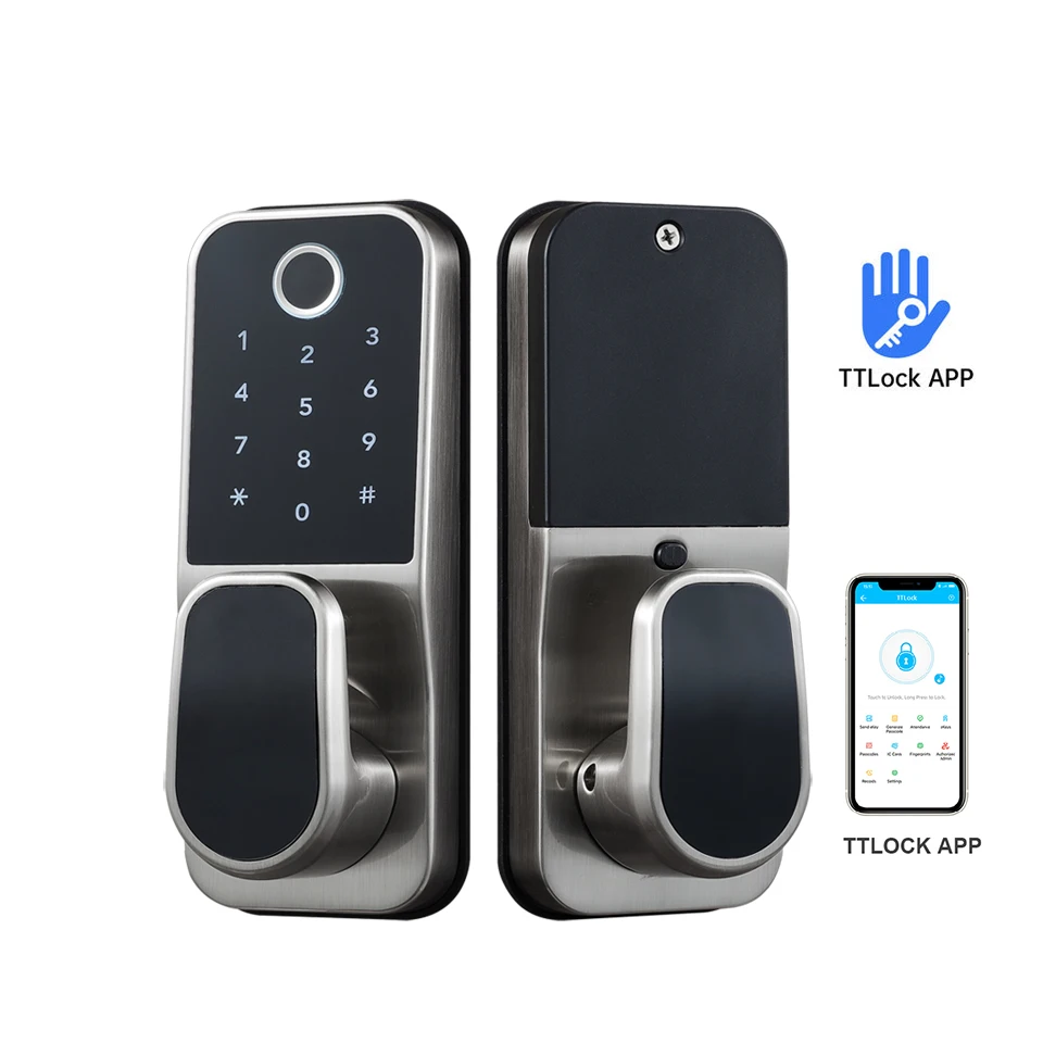 

Home Security Remote Control Wifi TTLock App Cerradura Inteligente Digital Fingerprint Handle Door Keyless Smart Lock