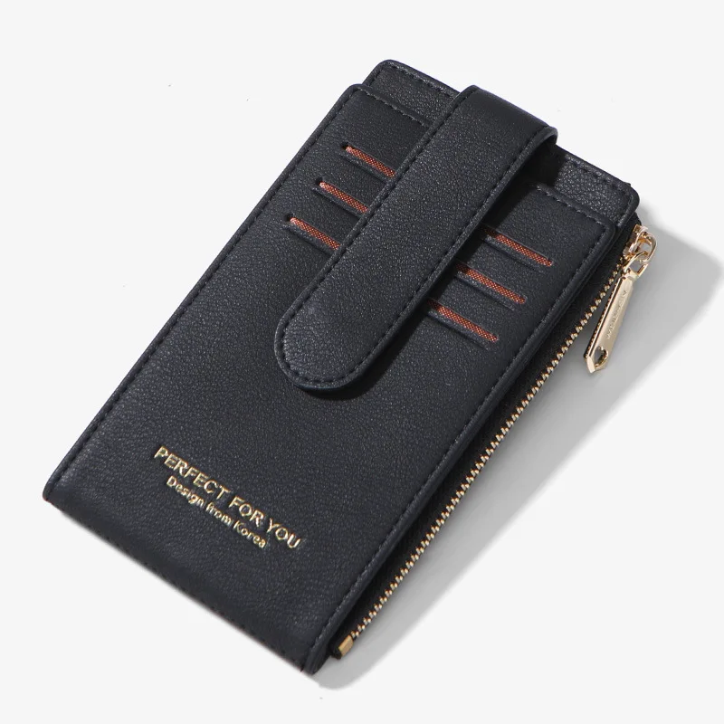 

New Hot Selling Fashion Pu leather Pockt mini Short Zipper large capacity Casual Wallets card holder, Customized