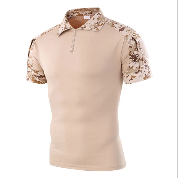 

Quick Dry Combat Lapel Shirt Military Colour Short Sleeve For Men Camo Uniforms