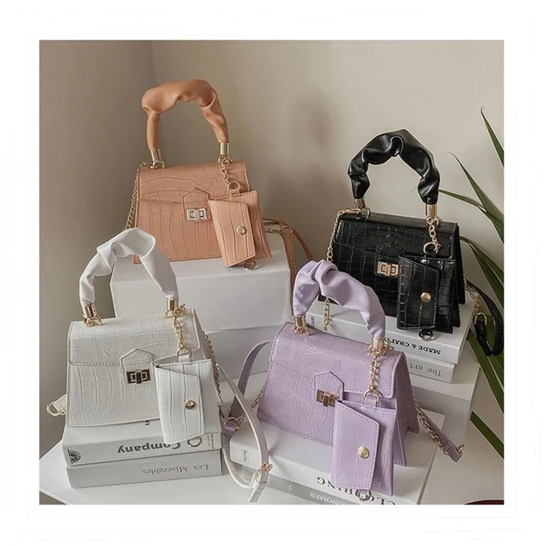 

Hottest cheap price New coming fashion women bag lady wholesale cheap handbags purse set, Black, white, pink, purple