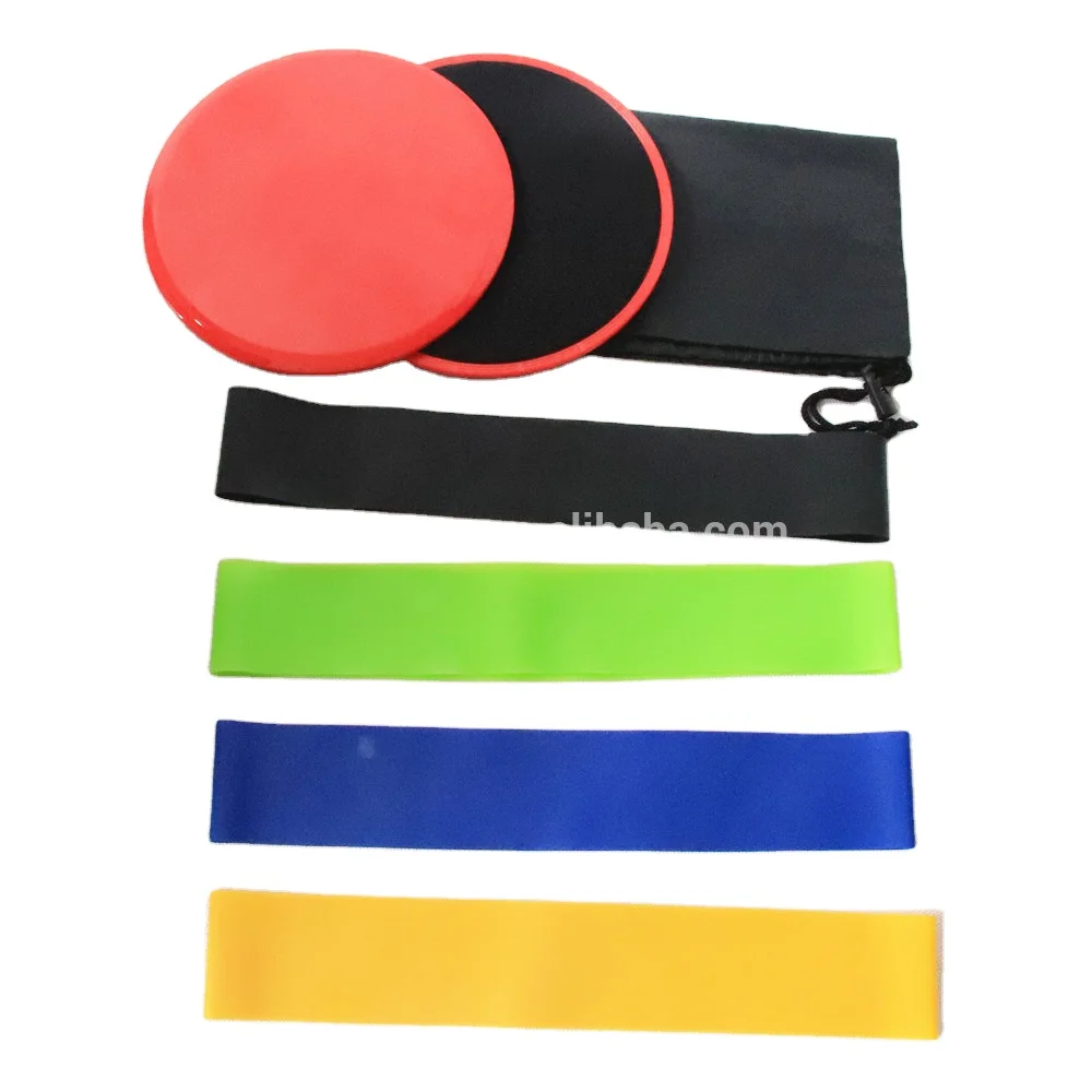 

Gym Exercise Glider Discs Stretch loop Bands 5 Resistance Bands Set, Customized or pantone colors