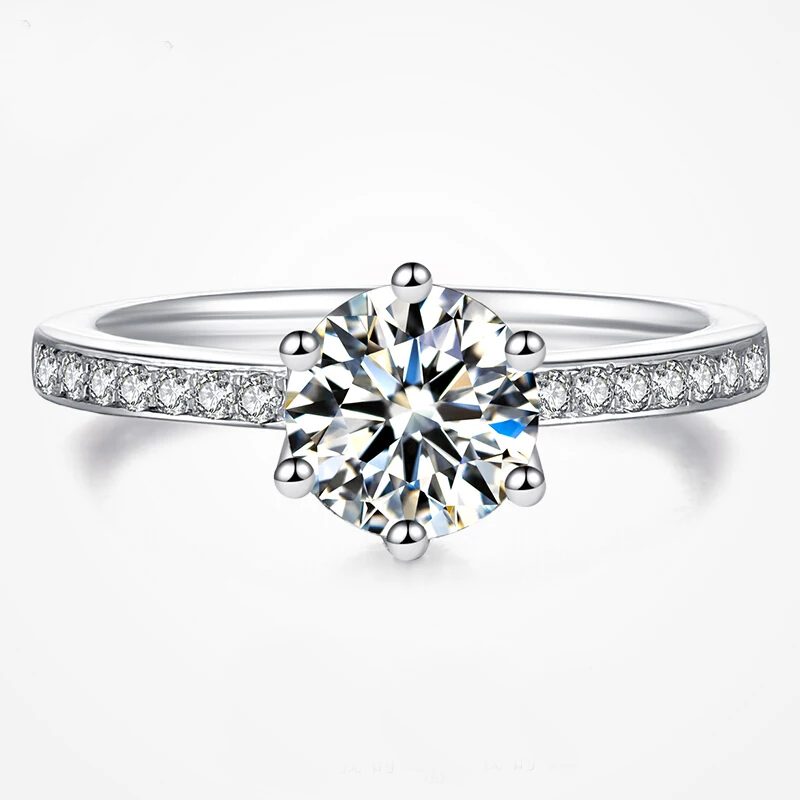 

1 caract DEF color vvs moissanite diamond silver wedding engagement ring for women