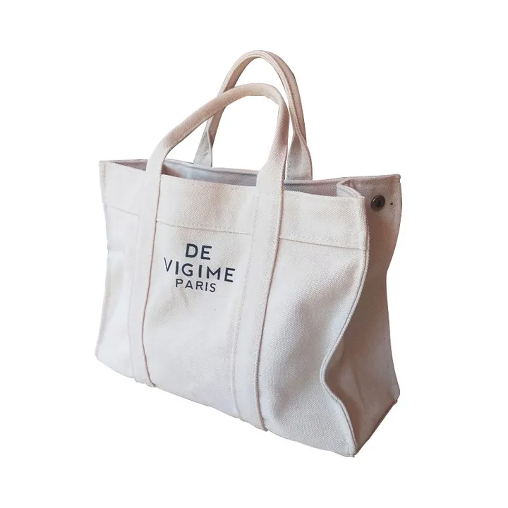 

Wholesale eco friendly canvas tote bag shopping lunch bag with zipper, White