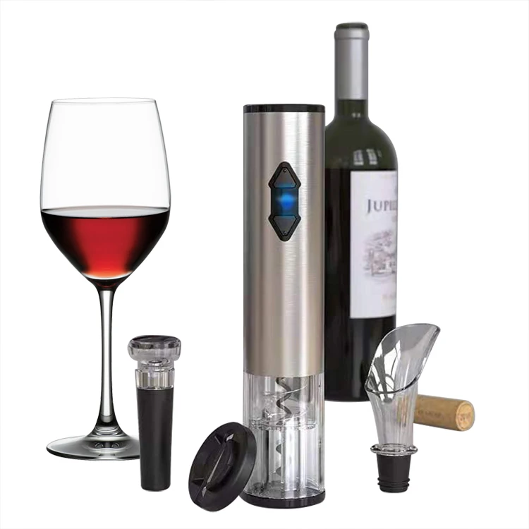 

Deluxe Electric Wine Bottle Opener Waiters Corkscrew Bar wine bottle opener corkscrew set, Silver