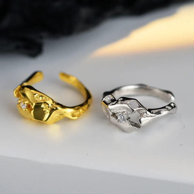 NEW Fashion Jewelry 925 Sterling Silver Minimalist Texture Irregular Zircon Clip on Ear Bone Hoop Earring Non Piercing Jewelry