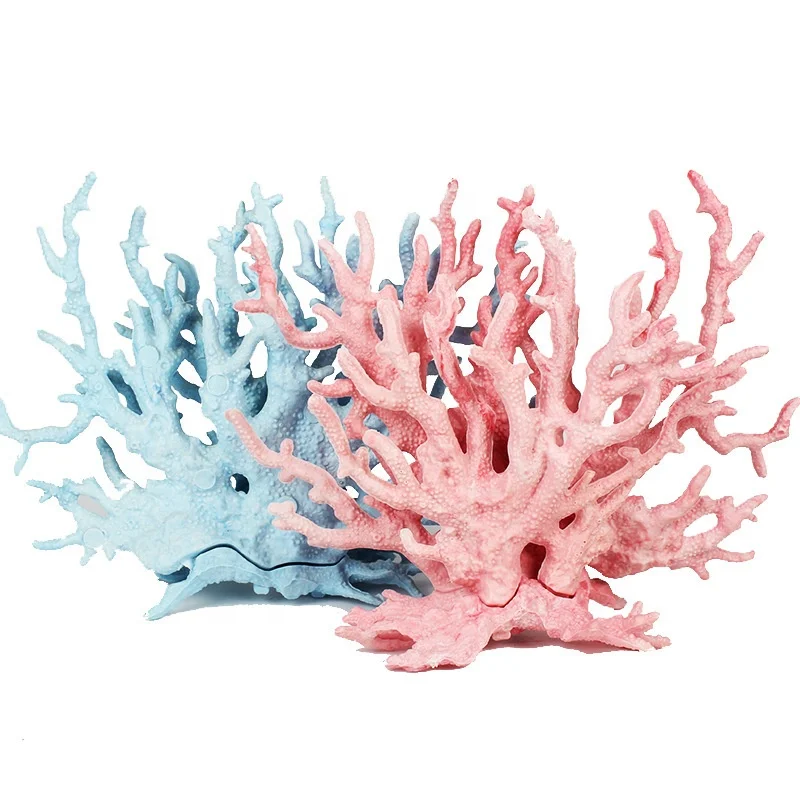 

Artificial aquatic plants fake coral fish tank aquarium landscaping sea water aquarium set decorations Soft coral, Pink/blue