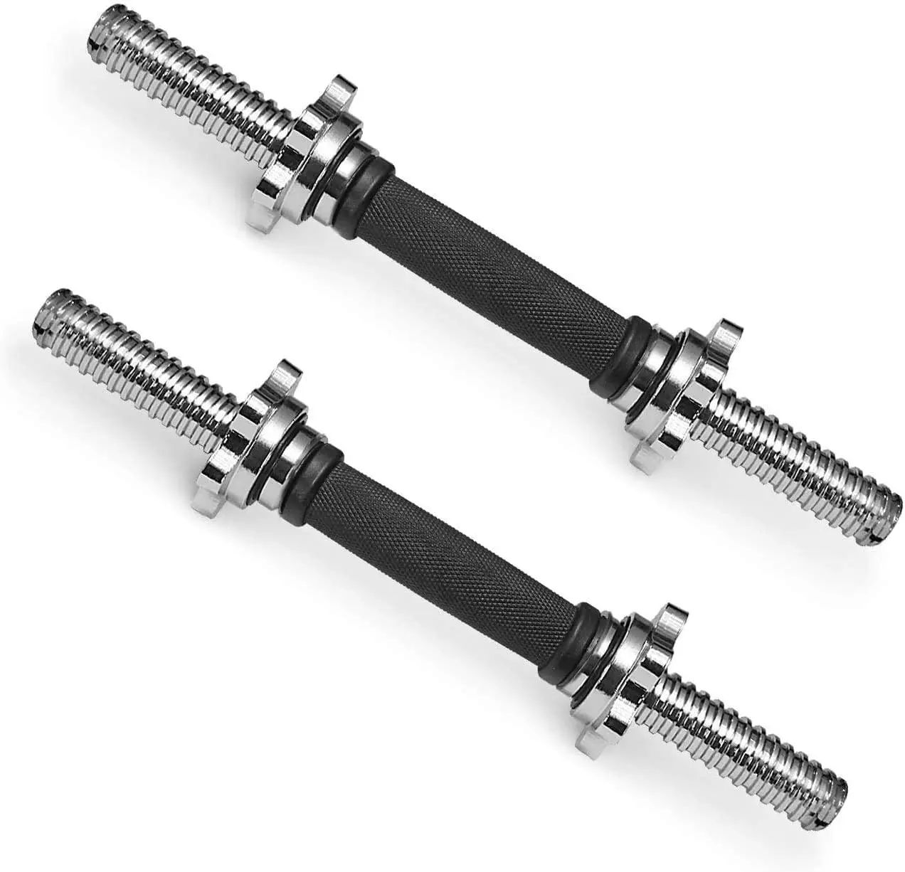 PROIRON 14 Inch Solid Steel Standard Threaded Adjustable Weightlifting Dumbbell Handles Durable Weight Lifting Equipment Unisex