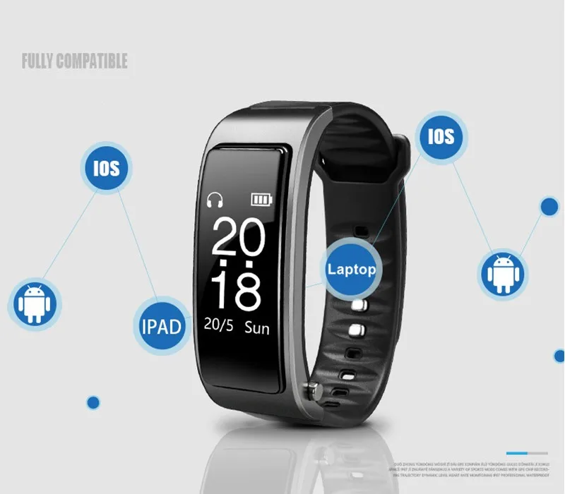 Y3 Smart Bracelet Fitness Tracker 2 in 1 Waterproof Sport Smart watch with Blood Pressure Heart Rate Monitor Hands-Free Calling