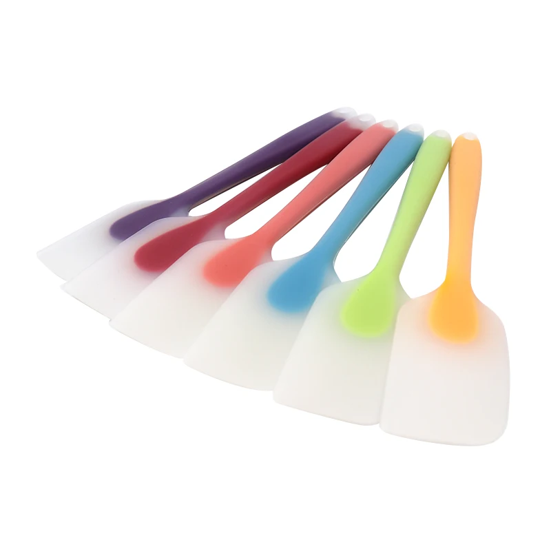 

Highly Quality High Temperature Cake Cream Silicone Spatula Small Size Translucent Head Spatula Baking Tool, Red,purple,yellow,blue,green,orange