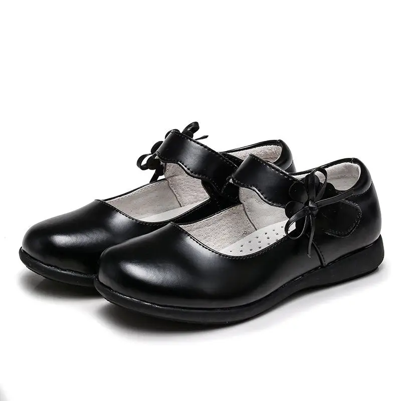 

Europe Design Girls Soft Sole White And Black School Leather Shoes, Many colors as photos or according to color samples