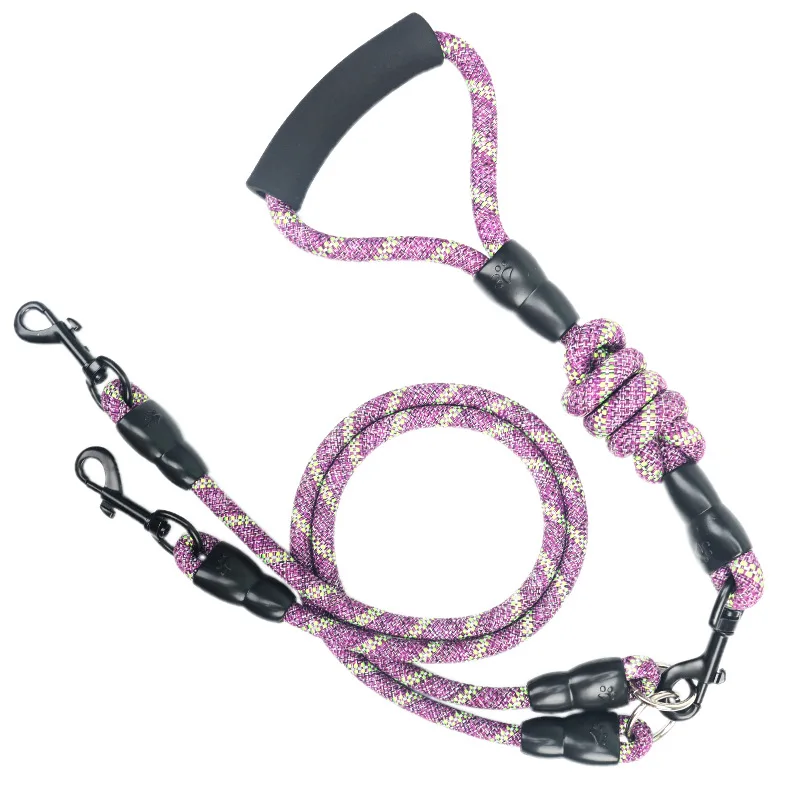 

Durable Outdoor Double Dog Leash Customized Rope Double Dual Pet Leash for 2 Dogs