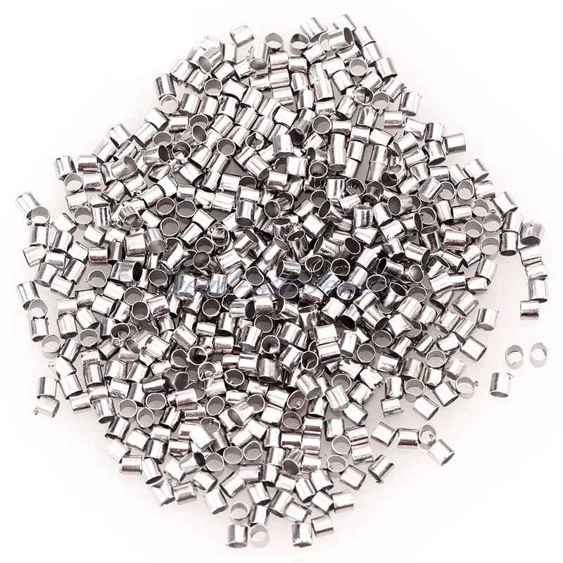 

10,000Pcs/Lot Tube Crimp End Beads Stopper Spacer Beads For Bracelet Necklace DIY Wholesale Jewelry Making