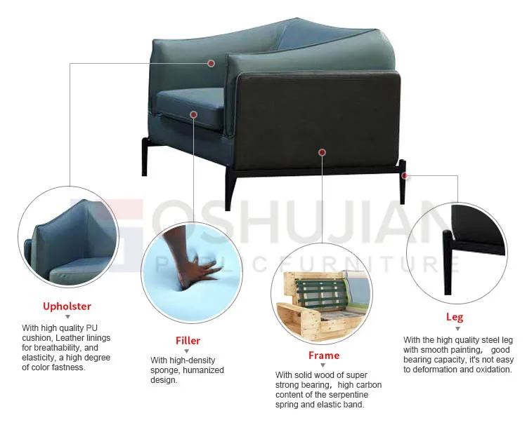 Modern design office sofa with wooden