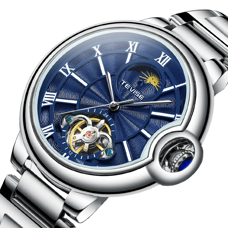 

TEVISE Watch 2020 new model Fashion luxury men's wristwatches Automatic leather watch, Optional