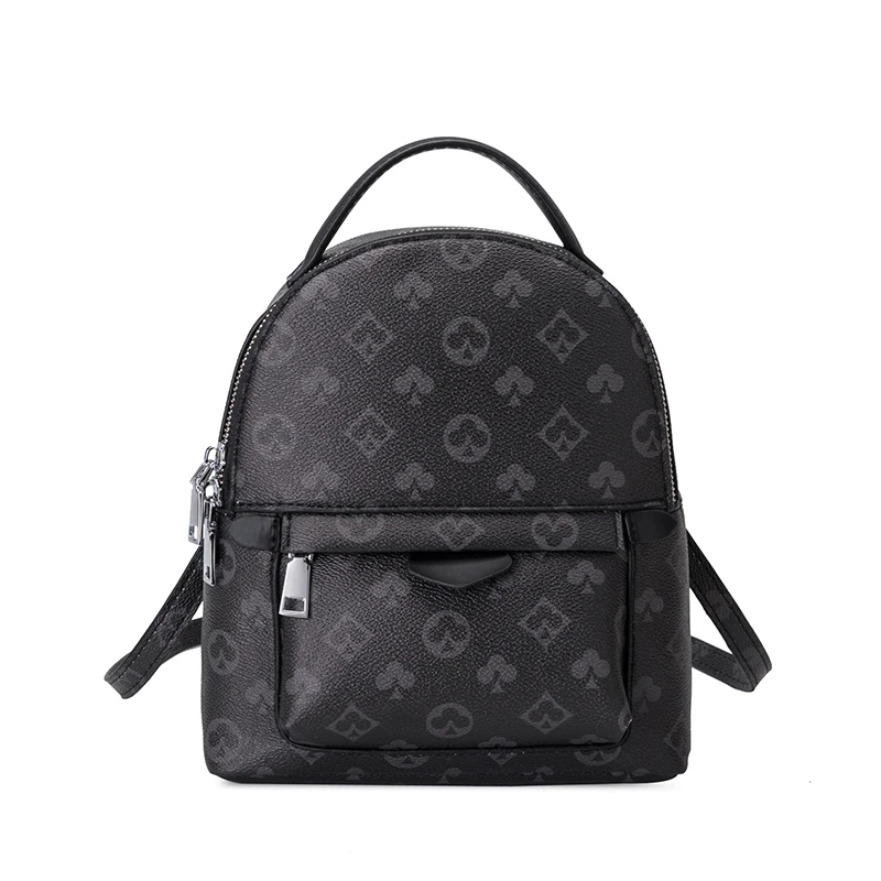

2021 China large capacity wholesale new type checkered backpack single shoulder double shoulder function PU waterproof student b