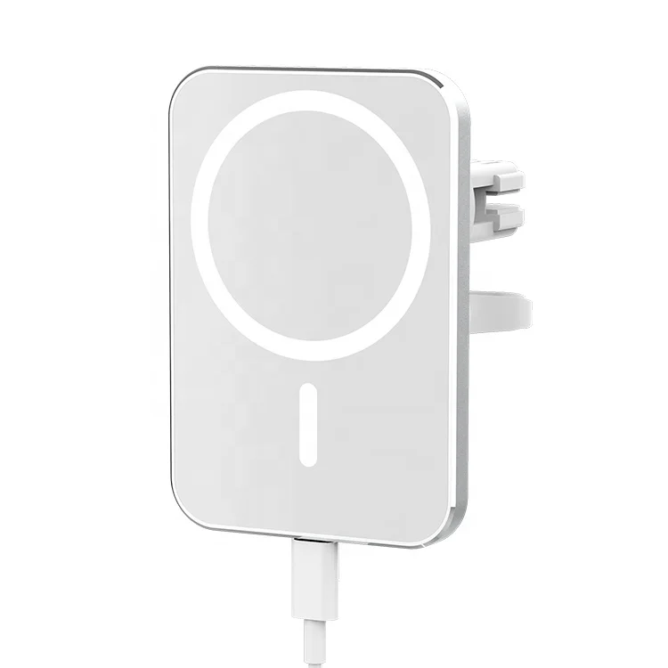 

2021 new arrival 15w magnetic 180 rotation autoturn QI car wireless charger for magsafe