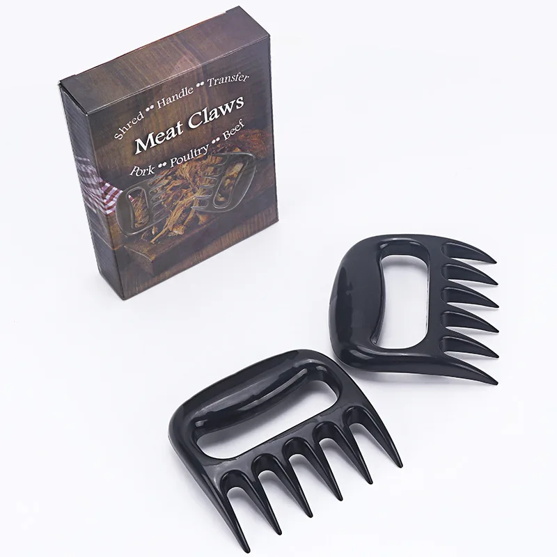 

bear claws meat shredder High quality in stock 2pcs plastic meat claw bear claw BBQ fork meat shredder with color box