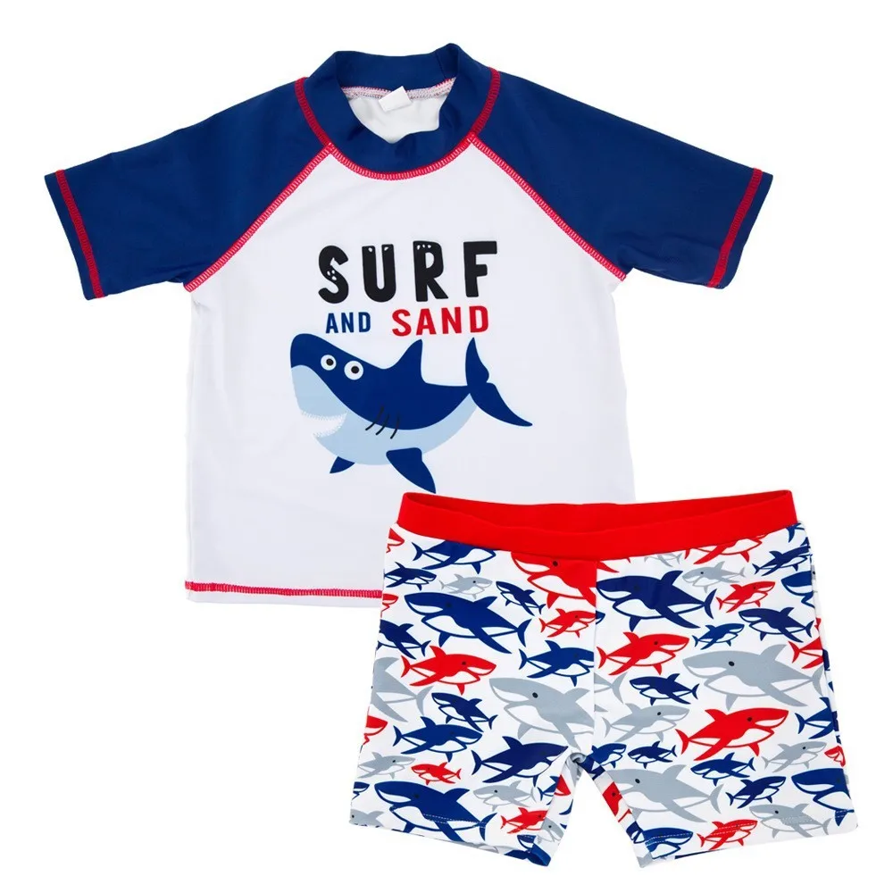 

Wholesale 2022 Summer Boys Clothes Set Babyshark Printing Kids Summer Swimming T-shirts and shorts, Cartoon Baby Swim wear