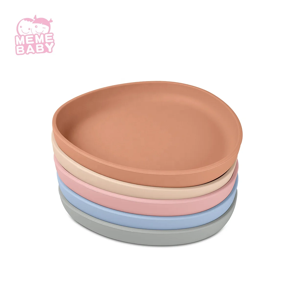 

LFGB 2021New Arrival Reusable Simple Separate Hot Sell Food Grade Silicone Plate, Customized color