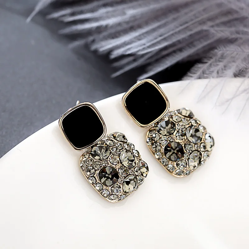 

Aimgal jewelry 925 sterling silver rhinestone geometric earrings for women