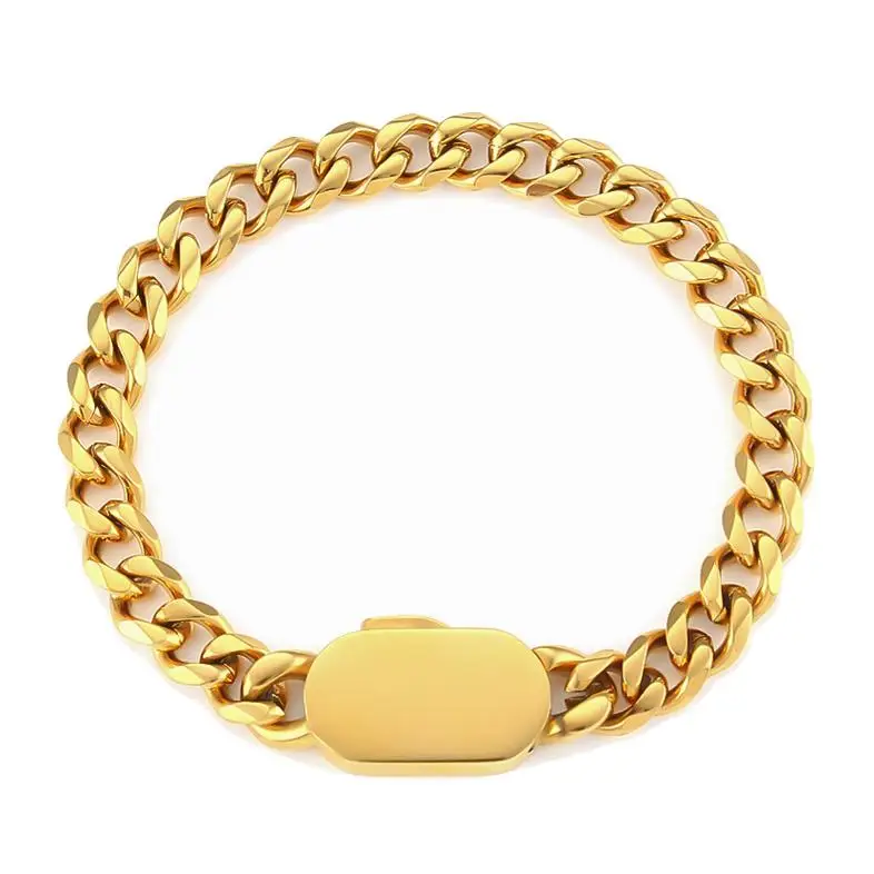 

18k Plated Gold Tarnish Free jewelry Hip hop Stainless Steel chunky chain necklaces