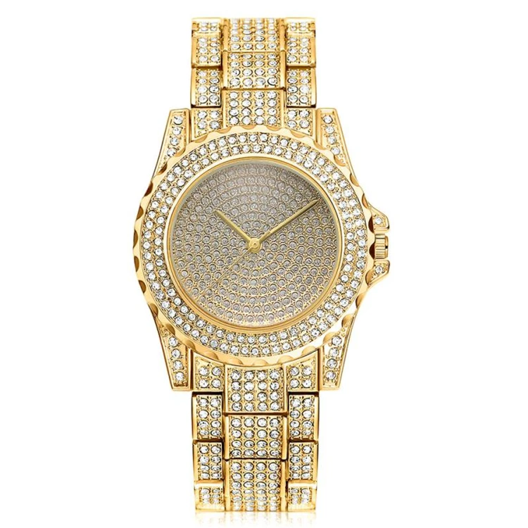 

Yale Jewelry Hip Hop Iced Out Quartz Wrist Watches Bling CZ Alloy Watch Women Men Jewelry, 4 colors