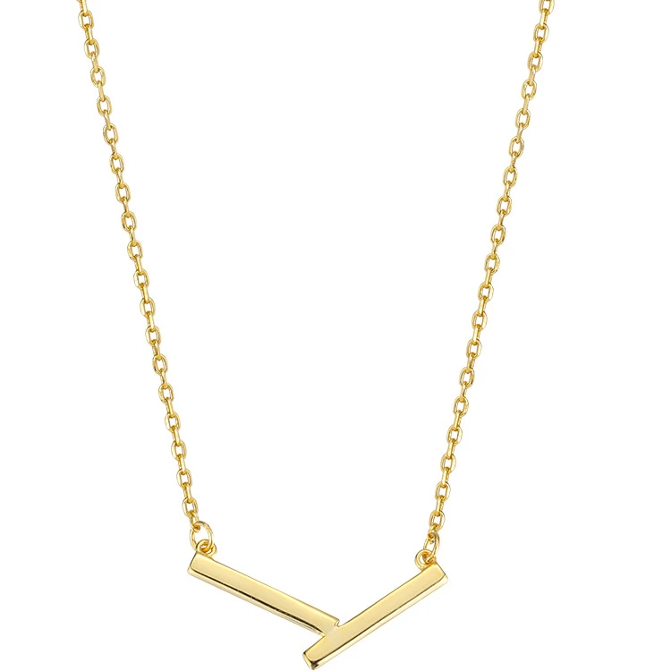 2022 New Female Senior Design 925 Silver Geometric Necklace with Rhodium Plating Simple Link Chain for Girls