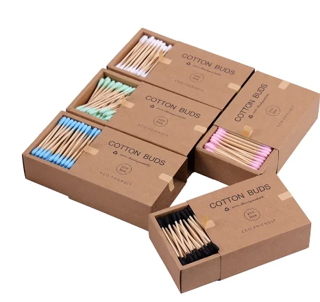

TY 200PCS/box of double-headed cotton swabs disposable bamboo stick cotton swabs beauty makeup nose and ear cleaning