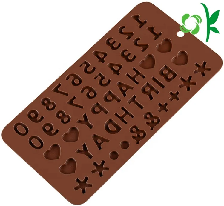 

OKSILICONE Soft Silicone Chocolate Letter Mold Silicone Number Mold With Birthday Cake Decoration Symbols Silicone Cake Tools, As picture shown or customized