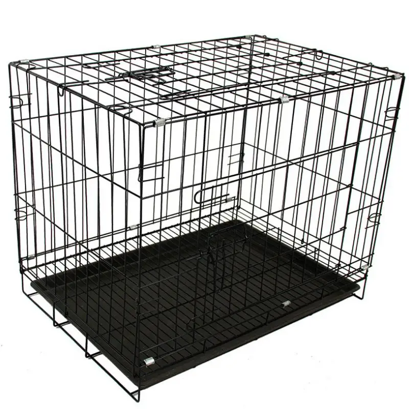 

Portable Folding Metal Strong Pet Carrier Cage, Blue, black