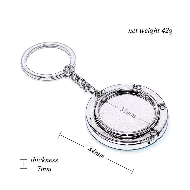 Round Portable Metal Foldable Keyring Bag Purse Hook Key Chain Ring Table Handbag Hanger Purse