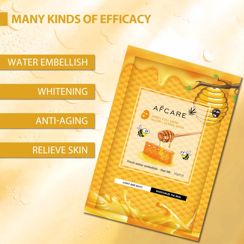 

Wholesale Sheet Mask Hydrating Moisturizing Organic Honey Sheet Face Mask