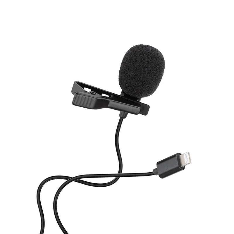 

High quality professional condenser lapel mic clip lavalier Phone microphone for iphone recording with lightning plug