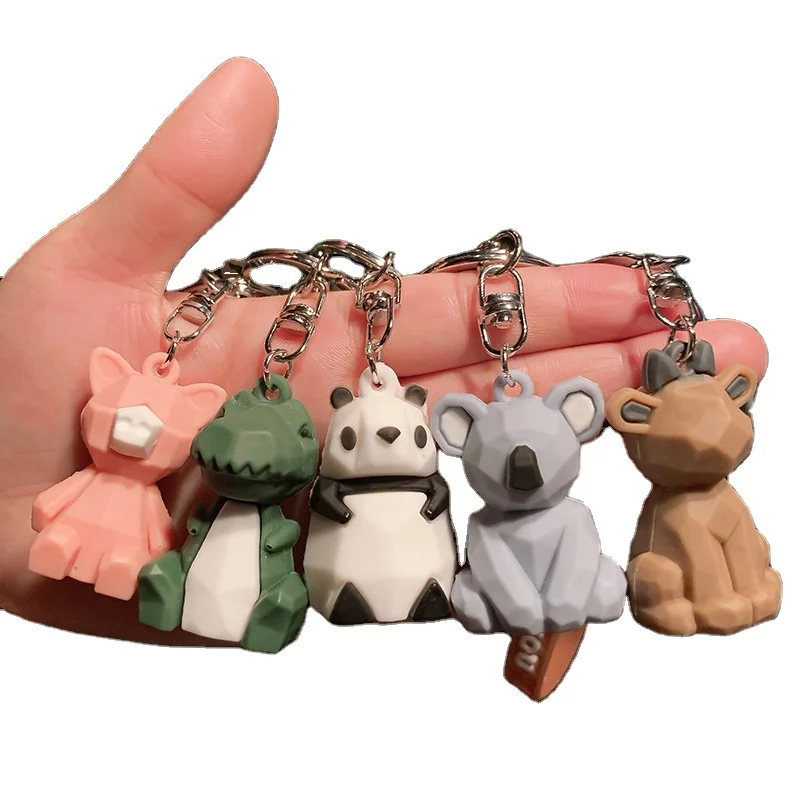 

Free shipping cut animal key chain Car pendant men's and women's bags keys hanging ornaments cartoon dinosaur doll creation