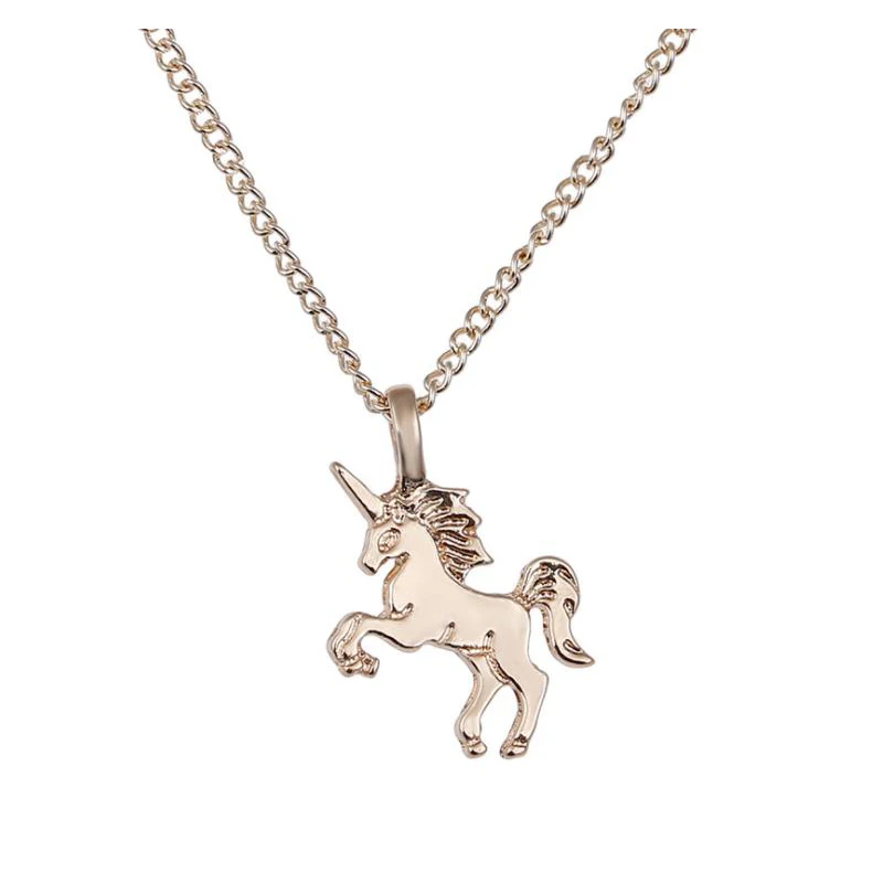 

Gold Plated Animal Necklaces Unicorn Charm Pendant Necklace Choker Women