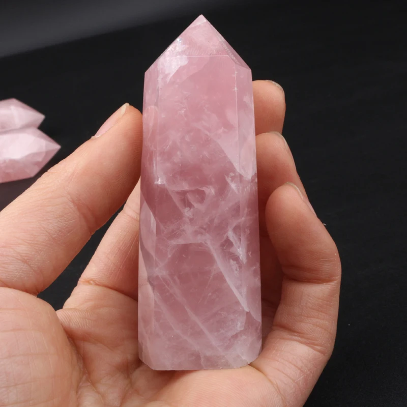 

Wholesale Reiki Healing Gemstone Natural Crystal Polishing Tower Rose Quartz Wand Point