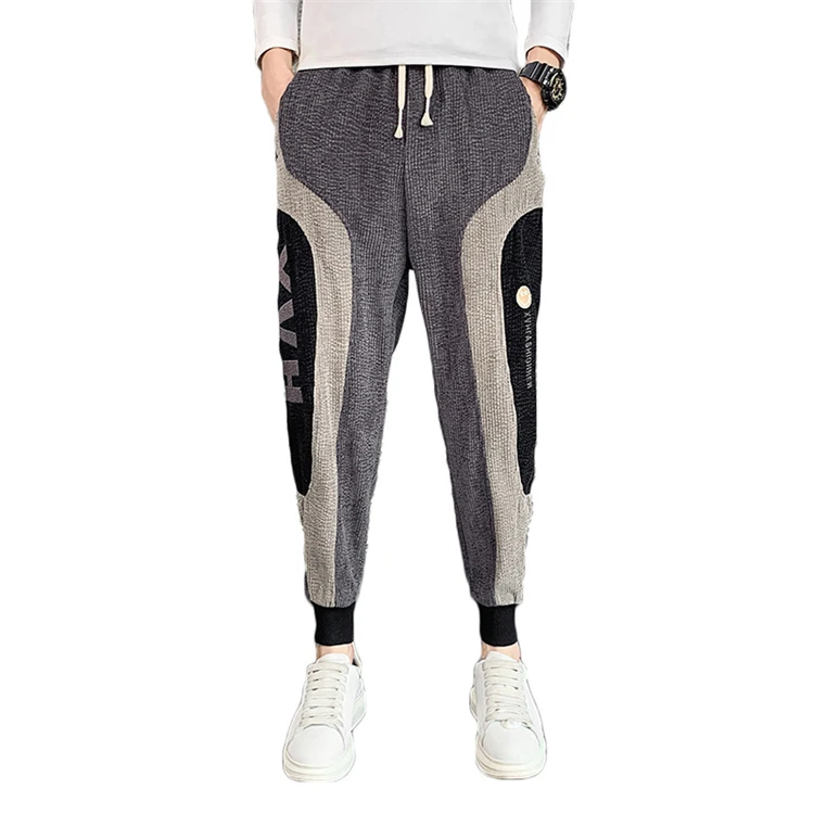 

2021 new fashion slimming long pants Men Cotton Joggers Corduroy Sweat long pants Top In Bottom Winter long pants for man