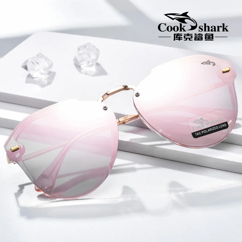 

Cook Shark 2021 new sunglasses ladies sunglasses HD polarized driving hipster glasses fashion