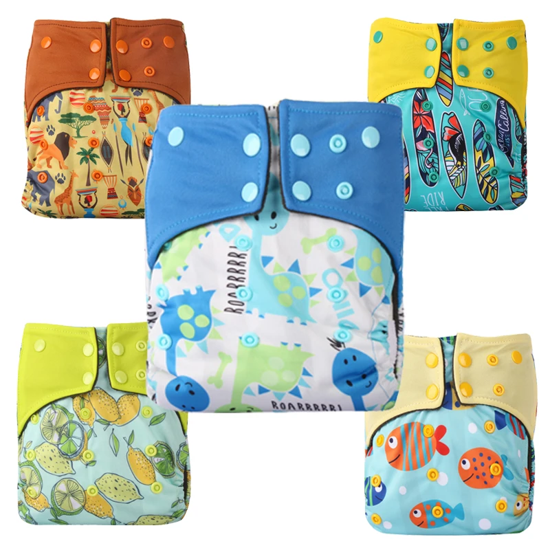 

Digital Print Reusable Baby Nappies Ecological Cover Washable OS pocket diapers for Newborns Waterproof Baby Cloth Pocket Diaper, Printed