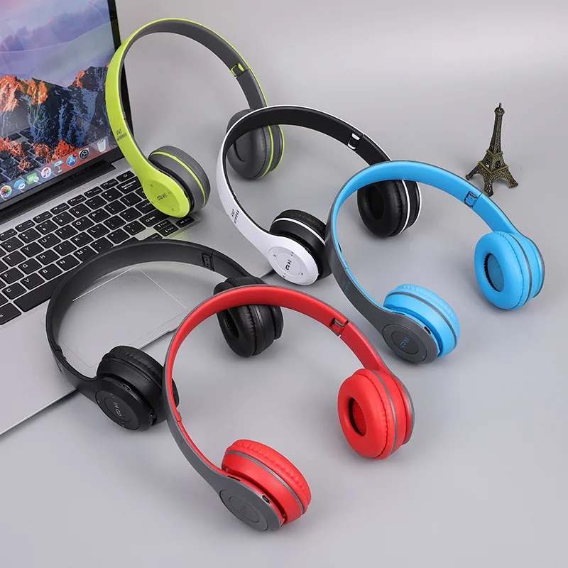 

Wholesale factory price Folding Wireless Earbuds Sports earphone HIFI TWS gaming Headphone support TF card FM OEM P47 headset