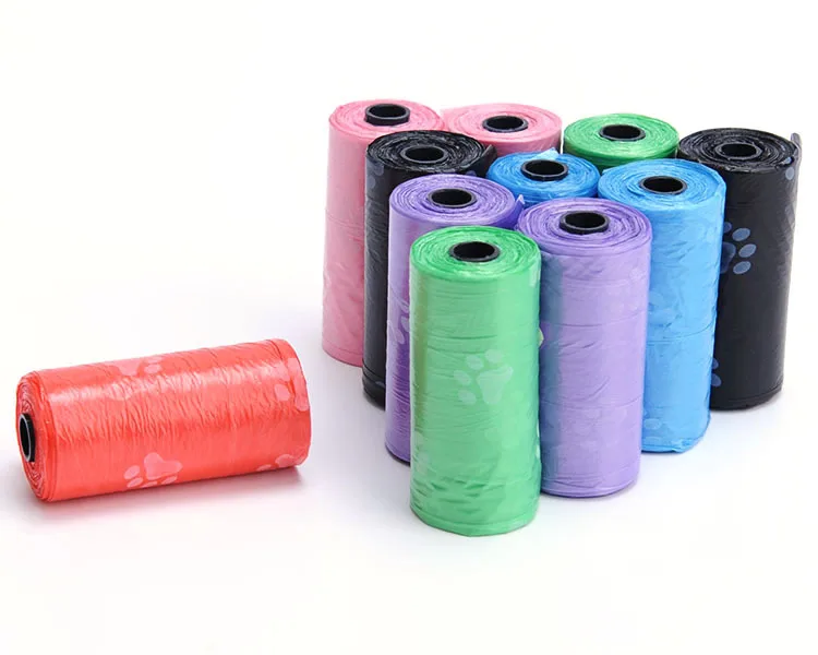 

Dog Waste Bags Environmental Friendly Dog Poop Bags Unscented with Dog Footprint for Poop Removal Disposal