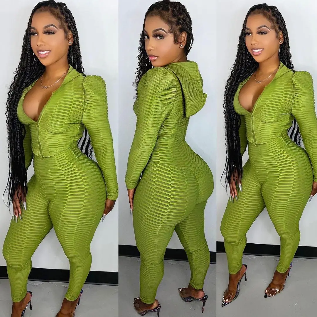 

CS043 Fall hooded 2 piece set clothing sexy yoga sport sweatsuit tracksuits for women, Picture